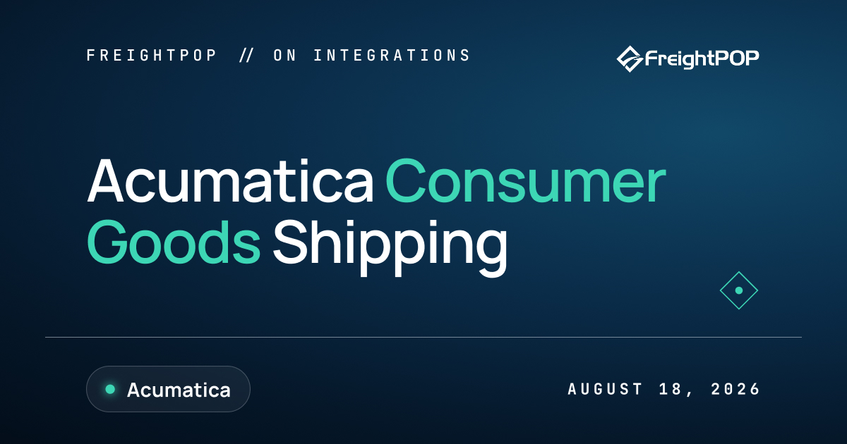 Acumatica Consumer Goods Shipping text on blue background