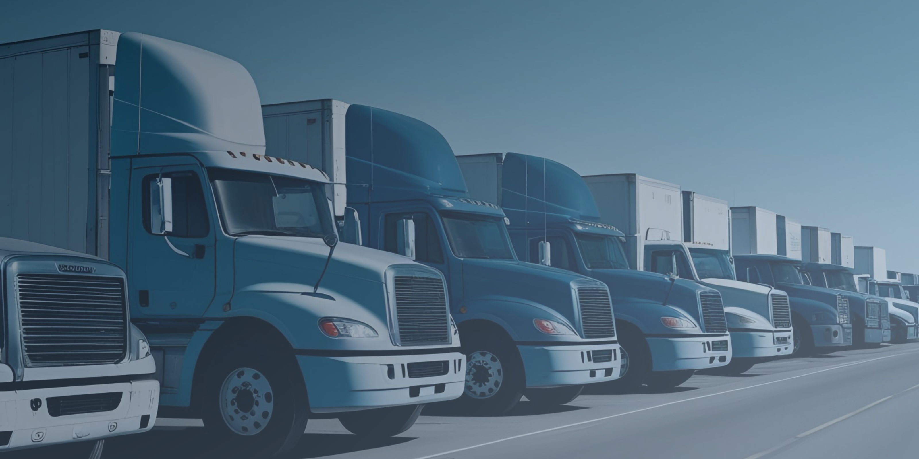 freight trucks parked in yard