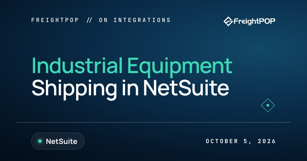Industrial Equipment Shipping in NetSuite text on blue background