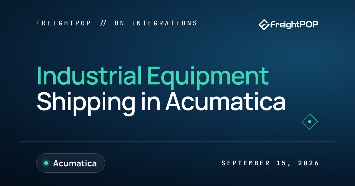 Industrial Equipment Shipping in Acumatica